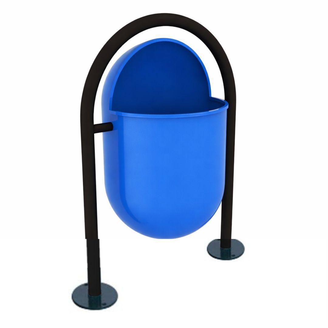 Basurero Capsular Cemento Azul Hobby Market