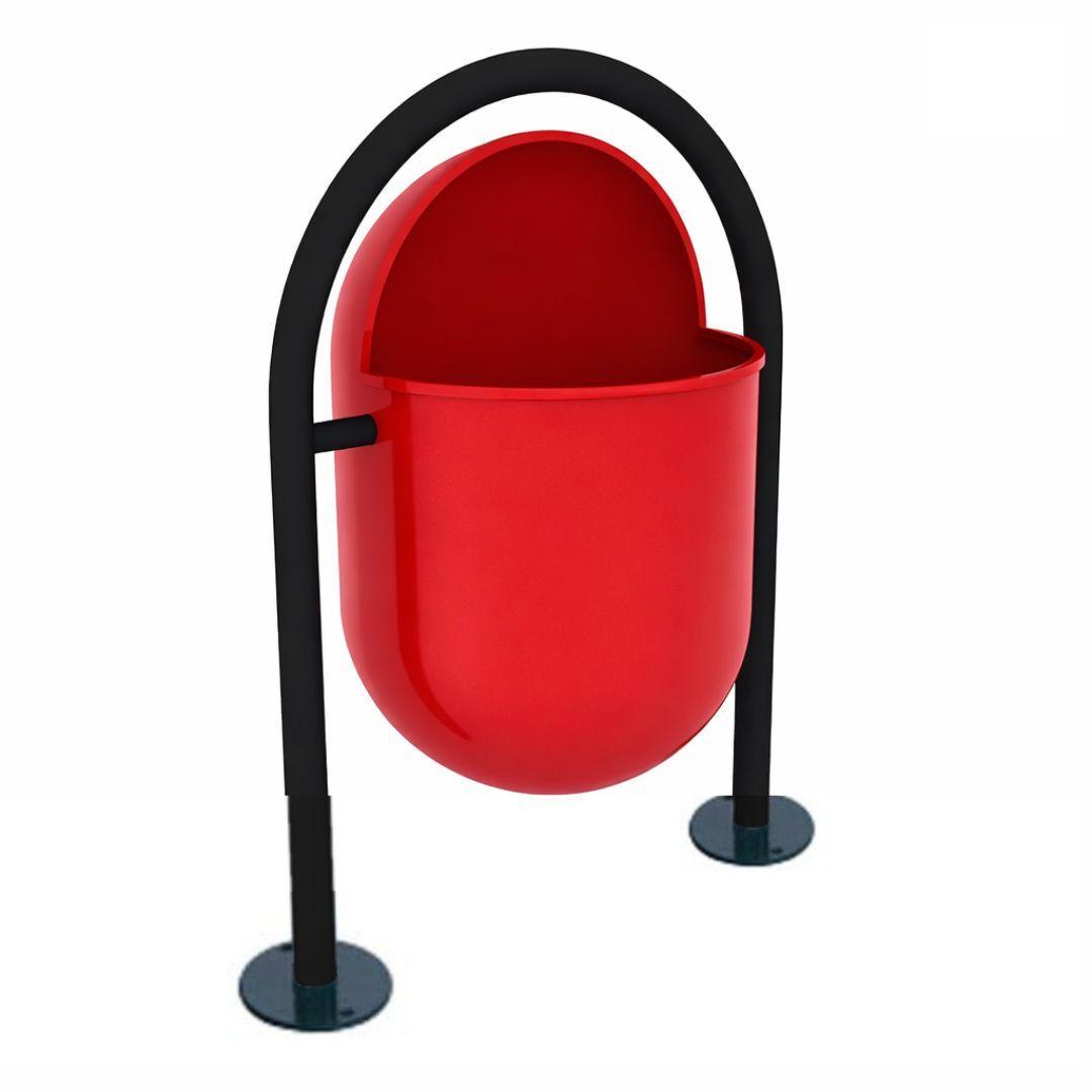Basurero Capsular Cemento Rojo Hobby Market