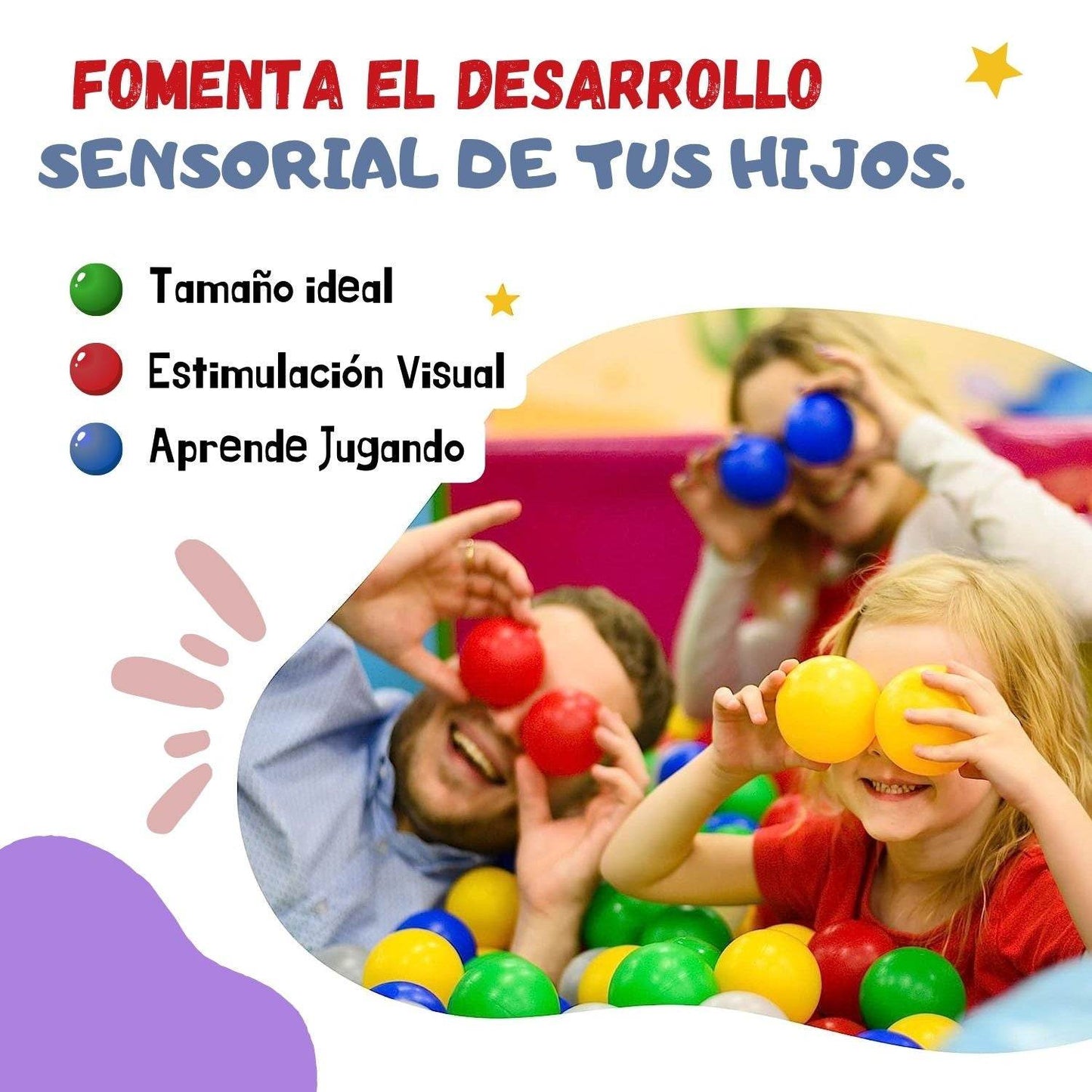 Pack de 100 pelotas 8cm - Hobby Market