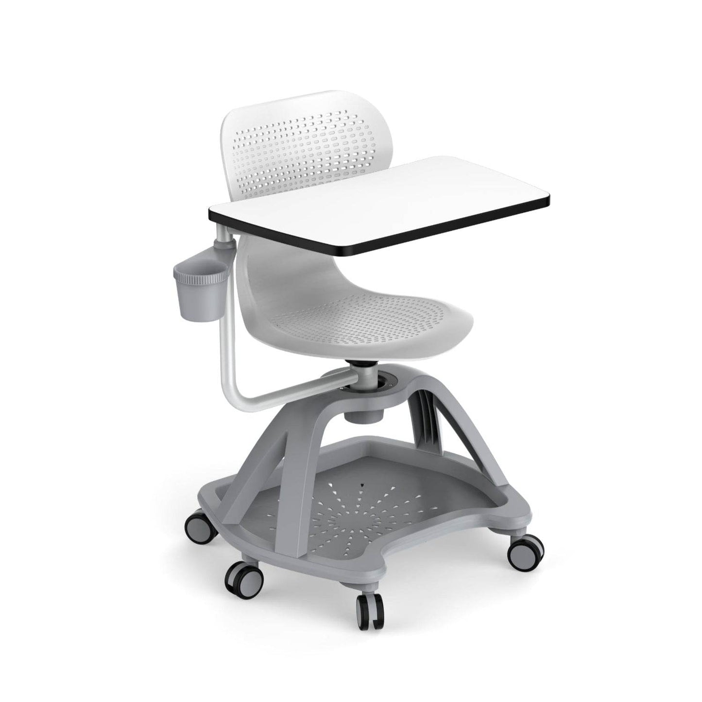 Silla Universitaria Polipropileno Reforzada Diestro/Zurdo con Ruedas-Sillas Universitarias-YCX-020_GRIS-Mobiliario Escolar-Hobby Market