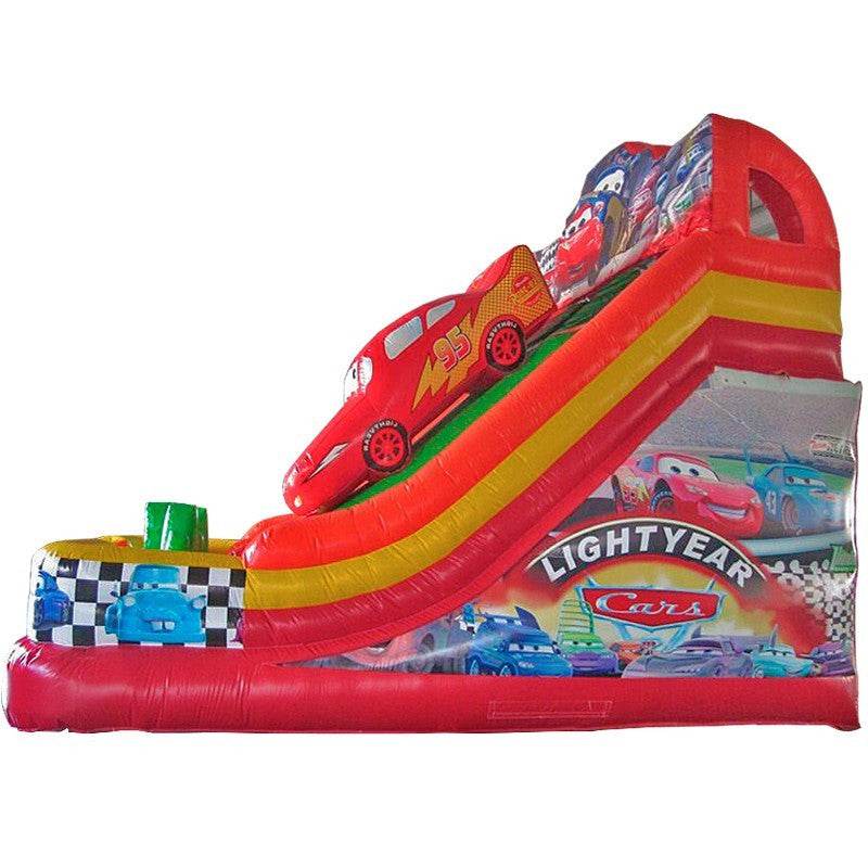 Tobogán Doble "Cars" 7x4-Toboganes Inflables-HBIL06-Juegos Inflables Castillos y Toboganes-Hobby Market