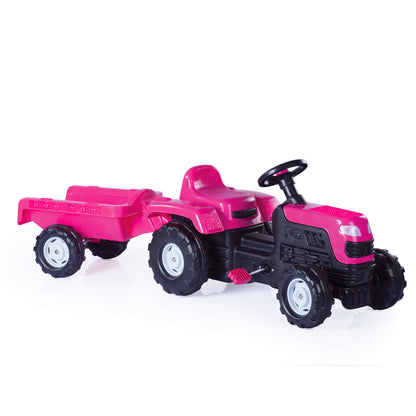 Tractor y Carro Rosa