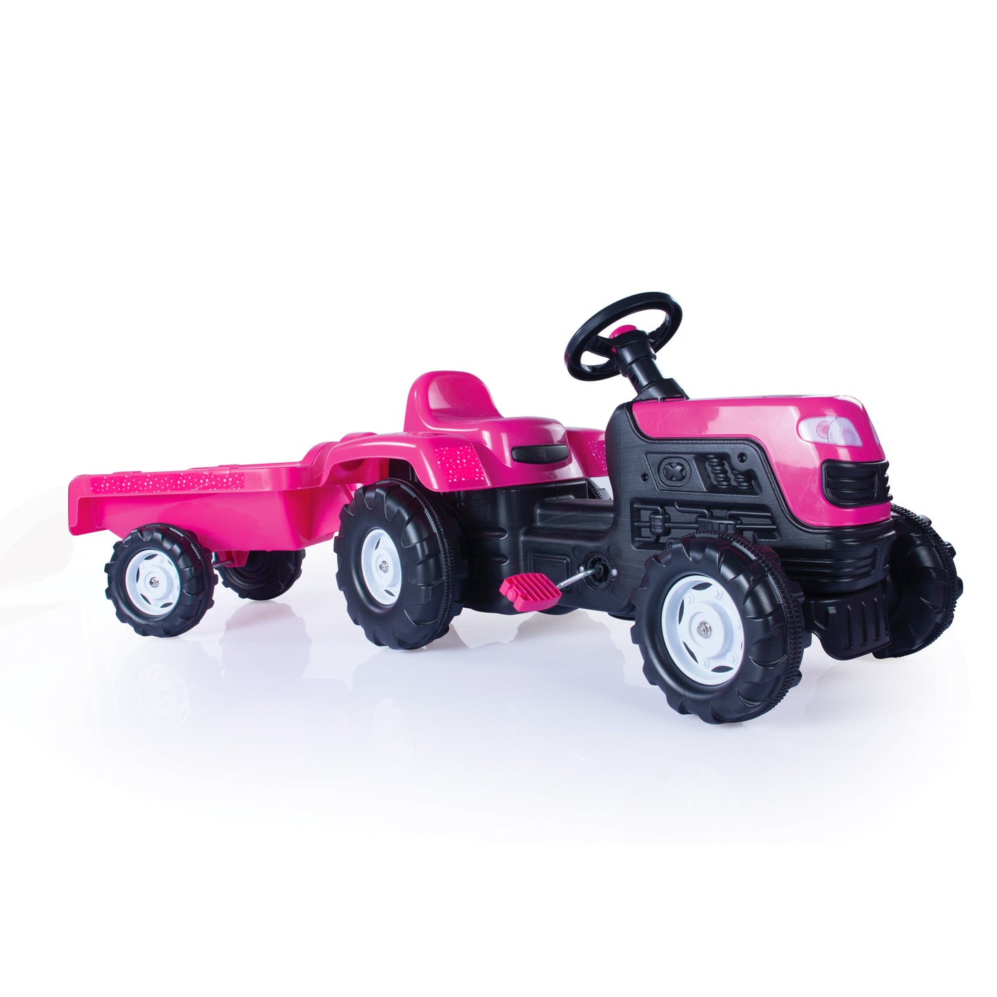 Tractor y Carro Rosa