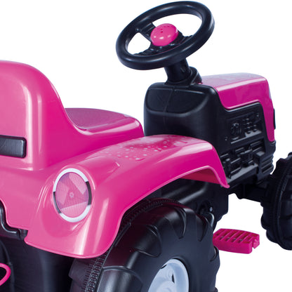 Tractor y Carro Rosa