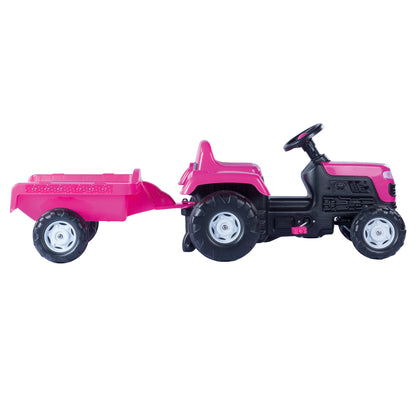 Tractor y Carro Rosa