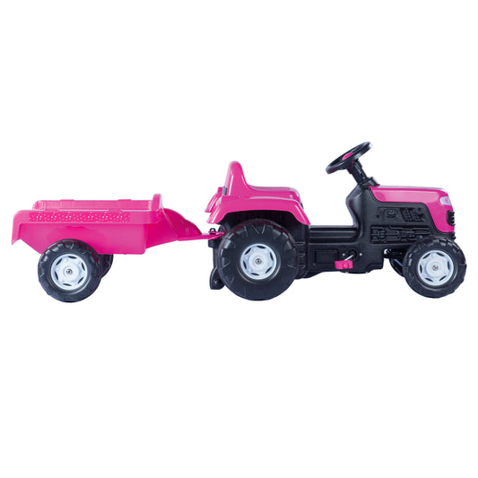 Tractor y Carro Rosa
