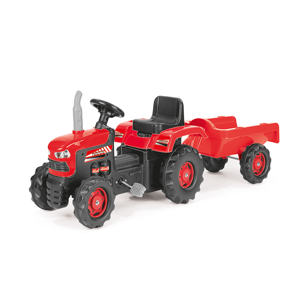 Tractor y Carro Rojo