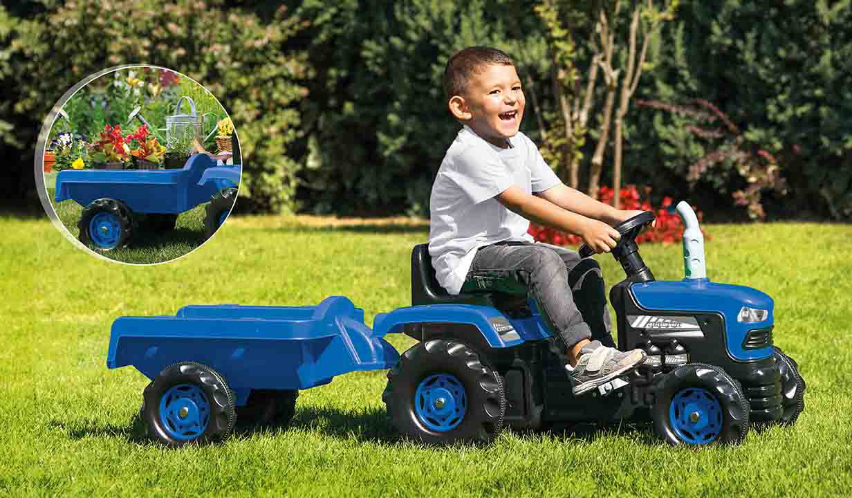 Tractor y Carro Azul