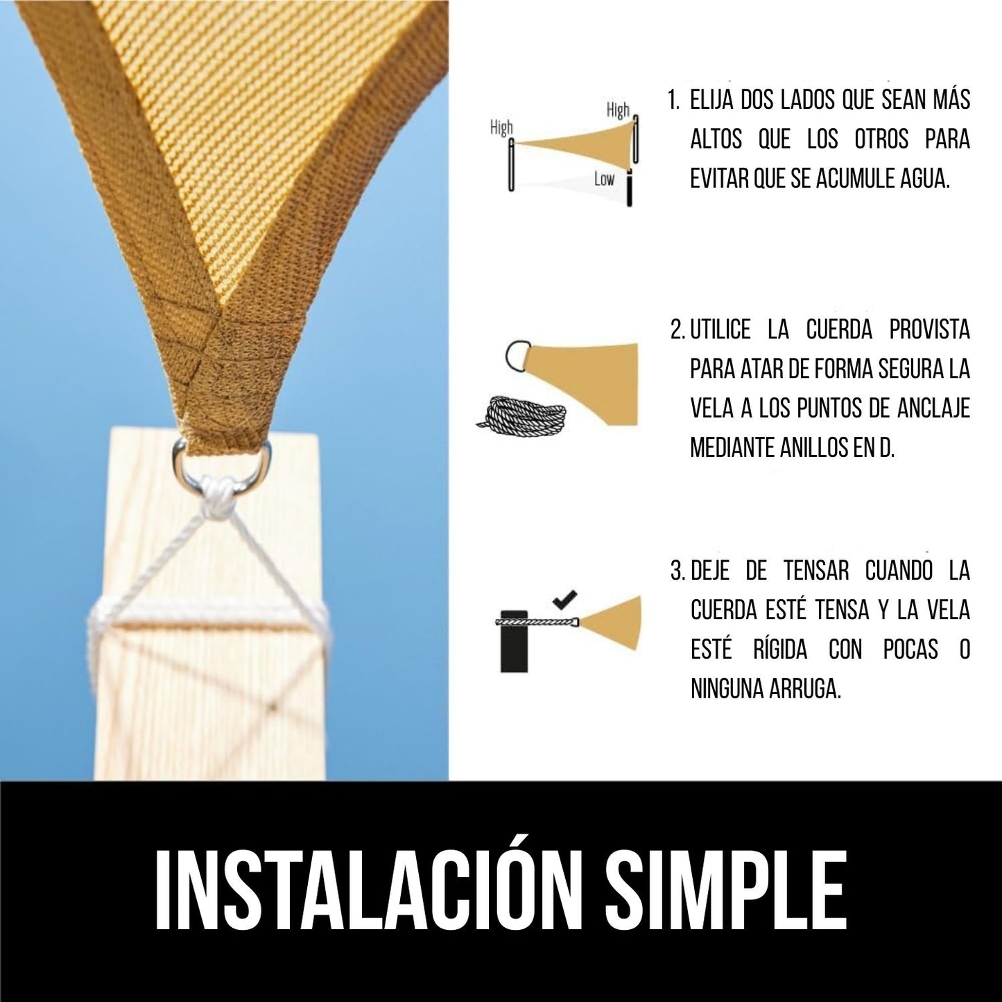 Toldo vela 120 gr/m2 4x3m