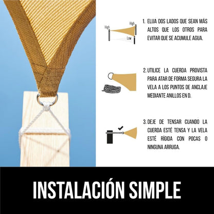Toldo vela 120 gr/m2 5x5x5m
