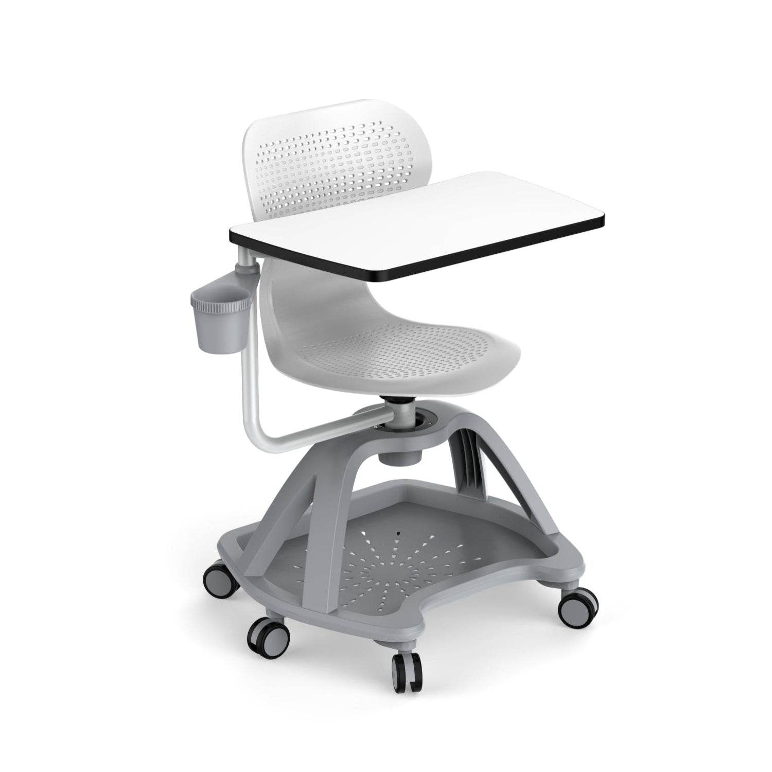 Silla Universitaria Polipropileno Reforzada Diestro/Zurdo con Ruedas - Hobby Market