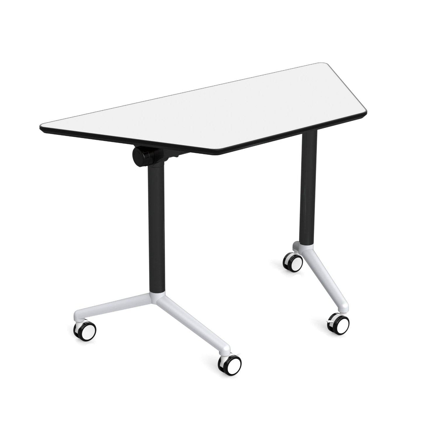 Mesa Trapezoidal Doble Capa Melamina con Ruedas - Hobby Market