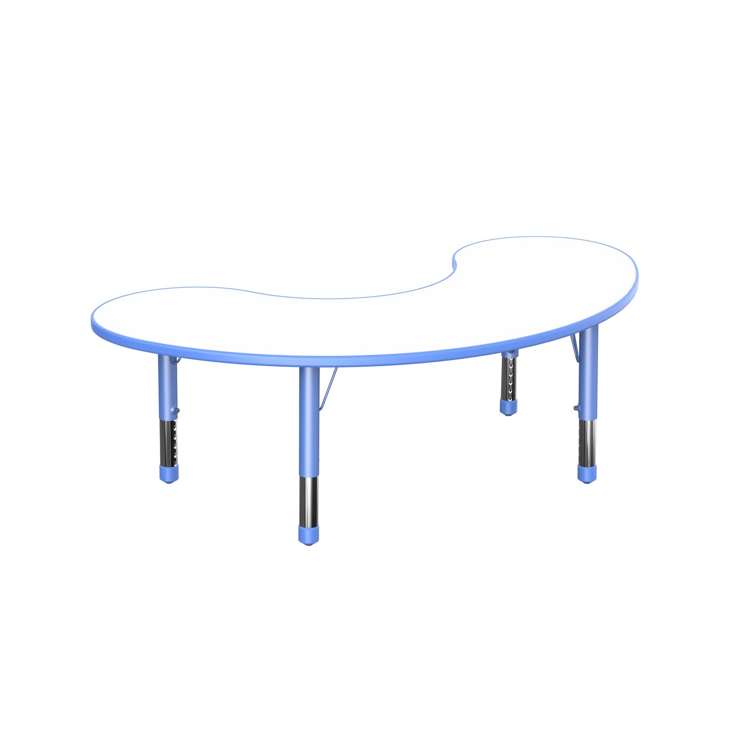 Mesa Riñón Colaborativa Doble Capa Melamina-Mesas Escolares-YCY-070_AZUL-Mobiliario Escolar-Hobby Market