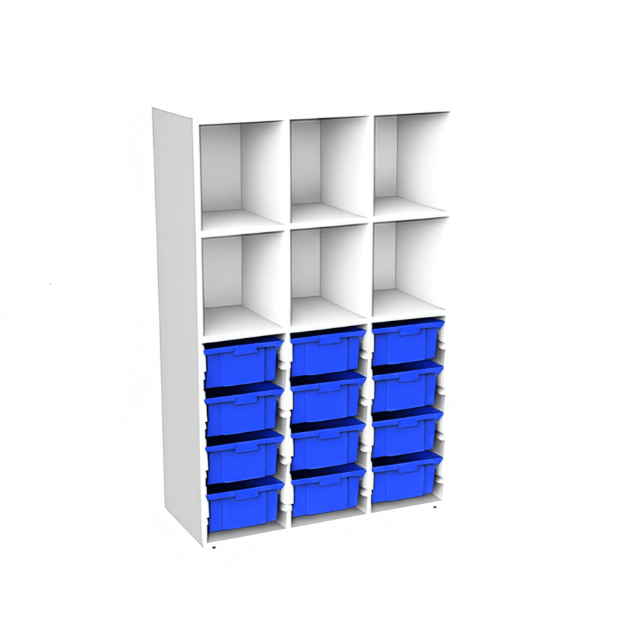 Organizador Escolar 12 cajones 160 Alto-Organizadores Escolares-YCW-21206_AZUL-Mobiliario Escolar-Hobby Market