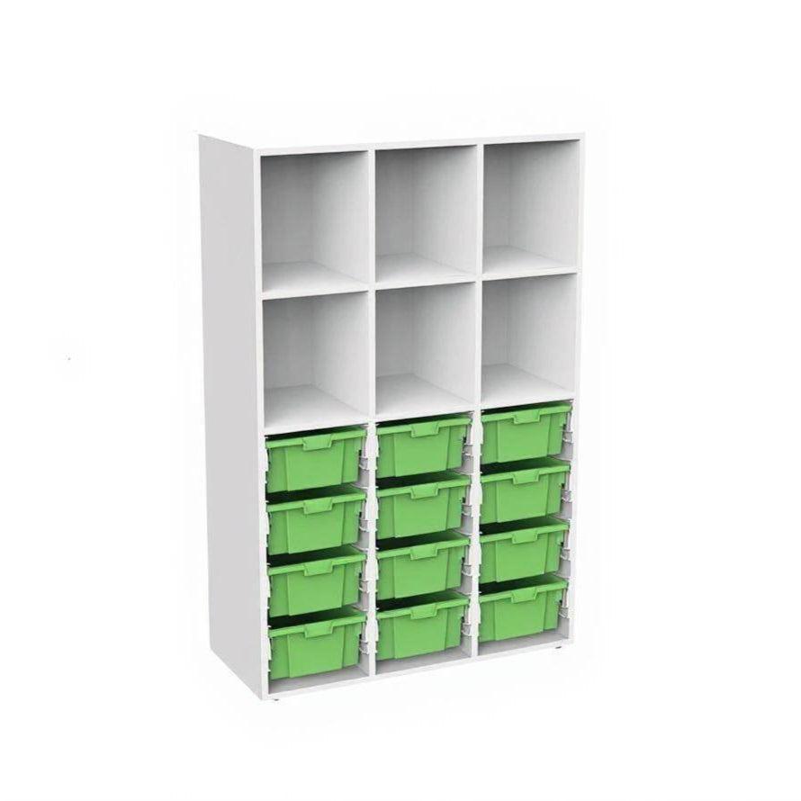 Organizador Escolar 12 cajones 160 Alto-Organizadores Escolares-YCW-21206_VERDE-Mobiliario Escolar-Hobby Market