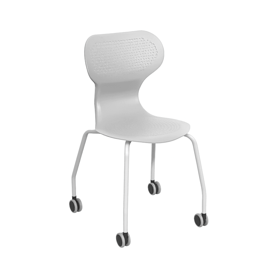 Silla Ergonométrica Polipropileno con Ruedas-Sillas Universitarias-YCX-21003_GRIS-Mobiliario Escolar-Hobby Market