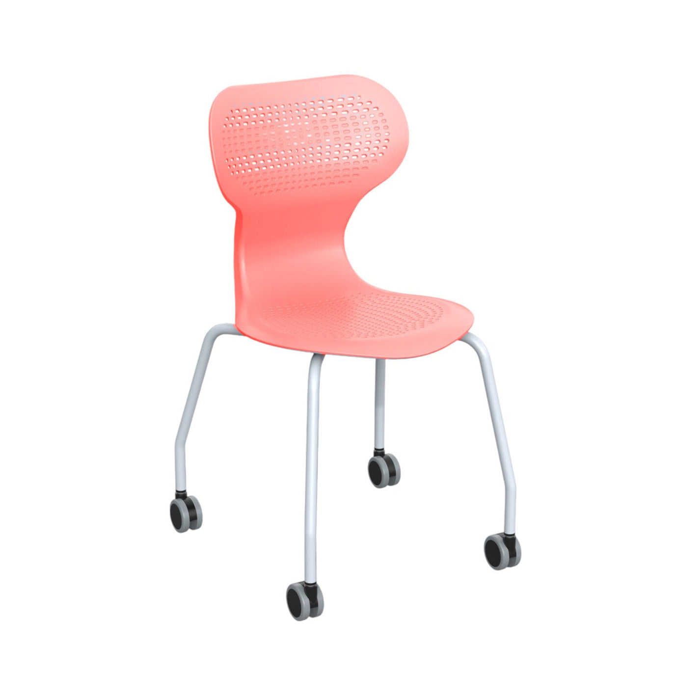 Silla Ergonométrica Polipropileno con Ruedas-Sillas Universitarias-YCX-21003_ROJO-Mobiliario Escolar-Hobby Market