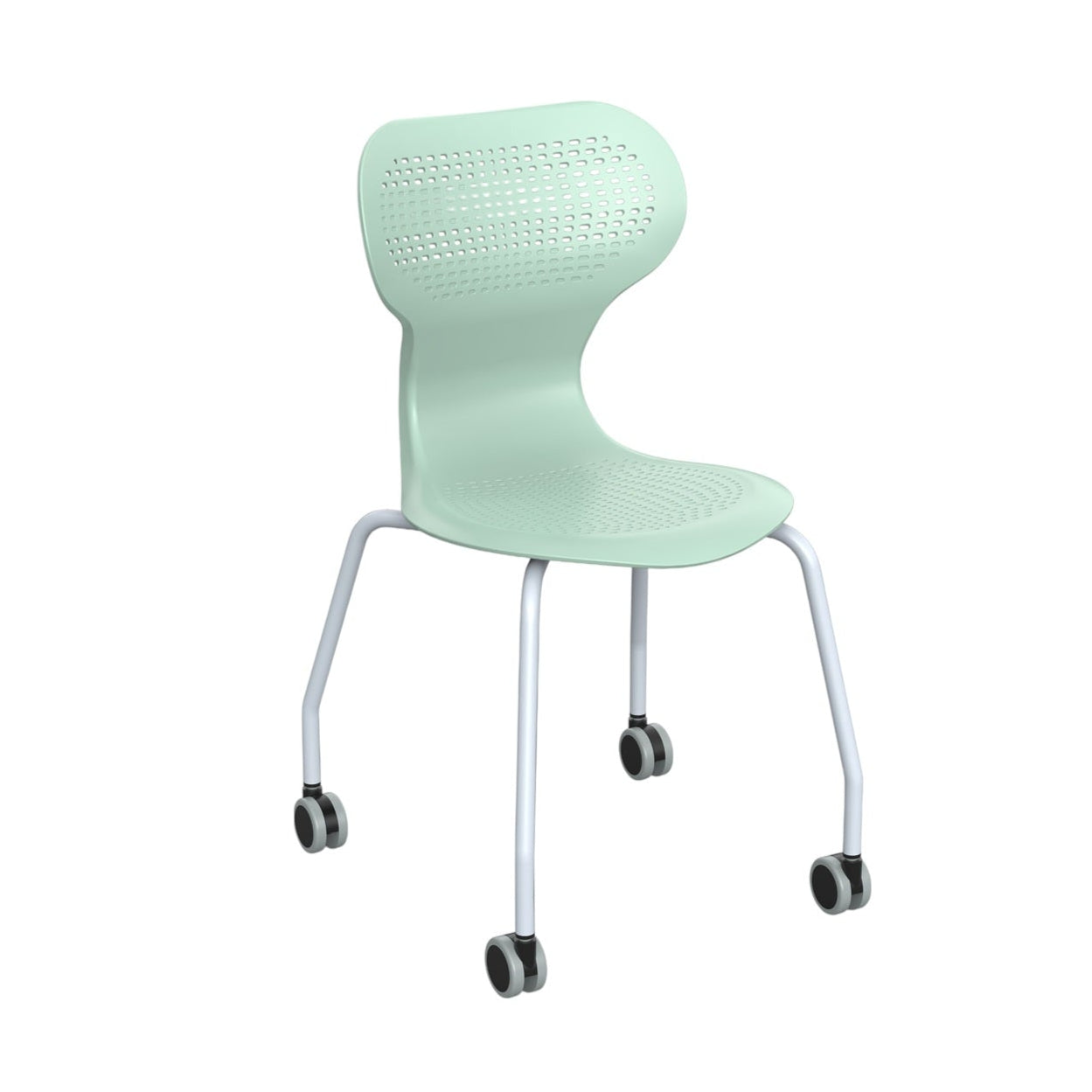 Silla Ergonométrica Polipropileno con Ruedas-Sillas Universitarias-YCX-21003_VERDE-Mobiliario Escolar-Hobby Market