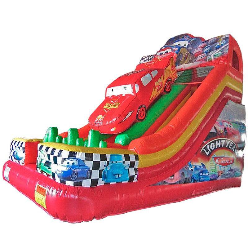 Tobogán Doble "Cars" 7x4-Toboganes Inflables-HBIL06-Juegos Inflables Castillos y Toboganes-Hobby Market