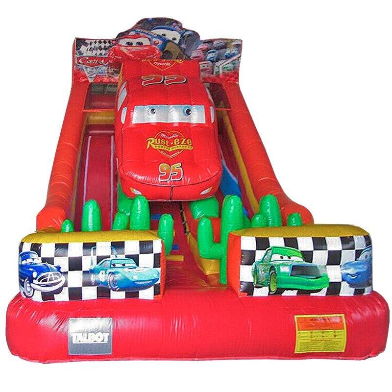 Tobogán Doble "Cars" 7x4-Toboganes Inflables-HBIL06-Juegos Inflables Castillos y Toboganes-Hobby Market